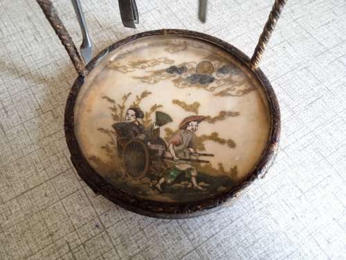 Antique jewellery box and manicure set(incomplete)
