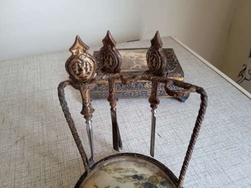 Antique jewellery box and manicure set(incomplete)