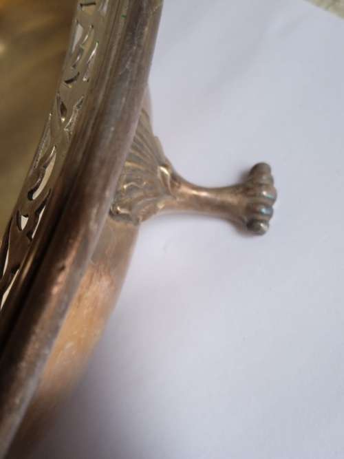 Silver plated footed fruit bowl with lattice edge