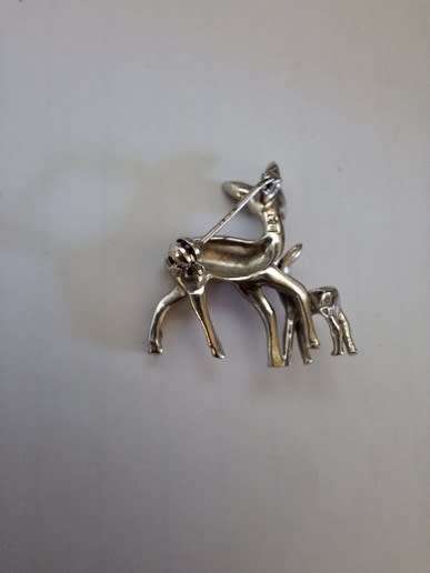 Bambi and bambino brooch