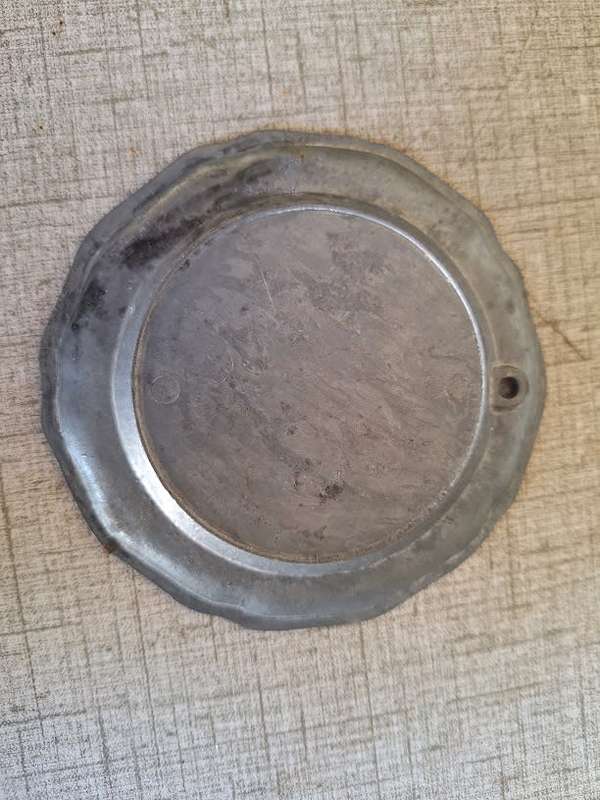 Small pewter???? and tile wall plate