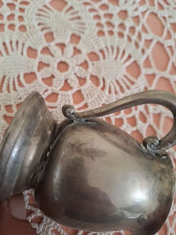 Small silver plated mug with Thomas Tank emblem 7.5cm high