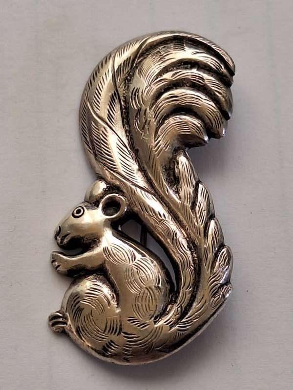 Silver Squirrel brooch