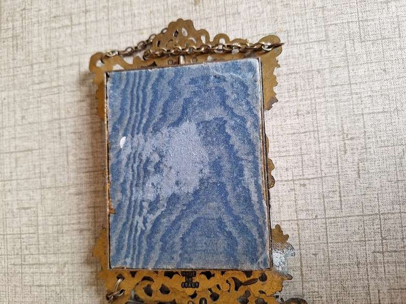 Vintage Italian frames with prints on satin/silk