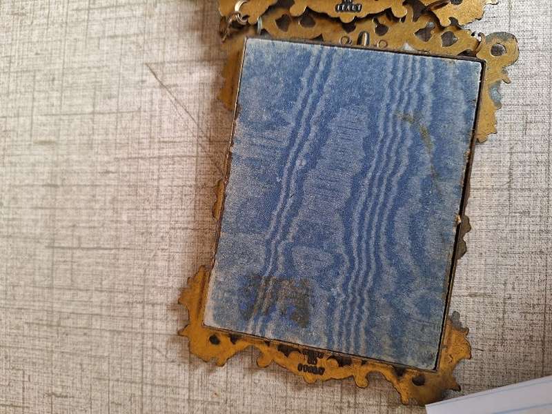 Vintage Italian frames with prints on satin/silk