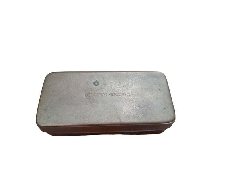 Vintage Original-Record syringe tin, British made