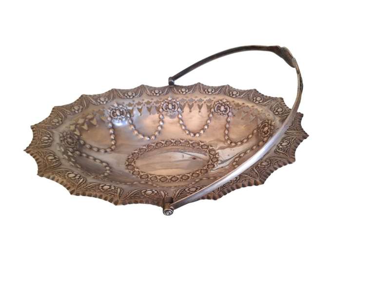 Stunning silver plated footed fruit basket