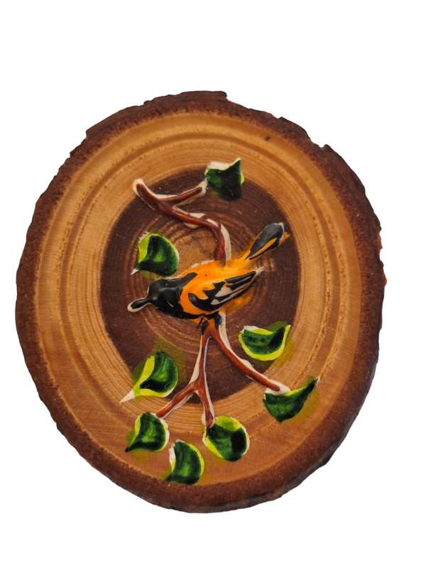 Stunning wooden brooch