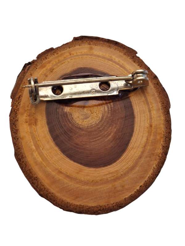 Stunning wooden brooch