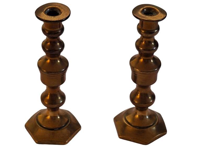7cm high brass candle holders
