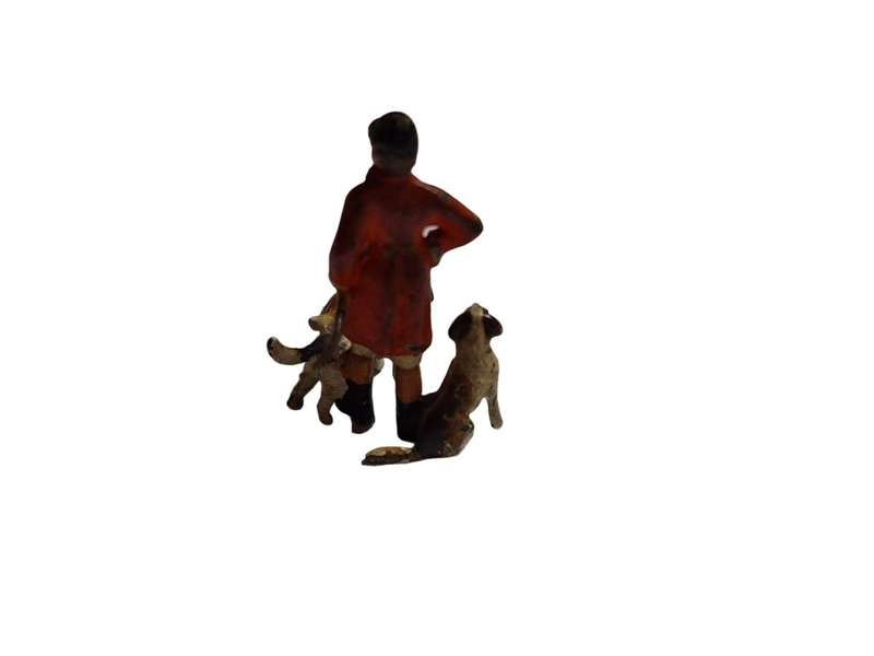 Vintage miniature lead fox hunter and hounds