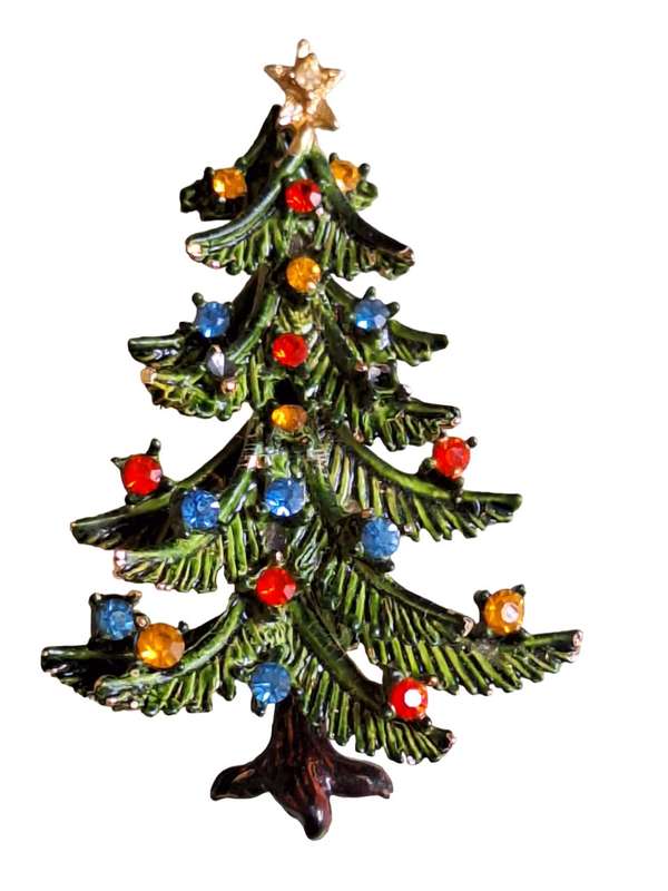 Rare - Vintage X-mas tree ART brooch