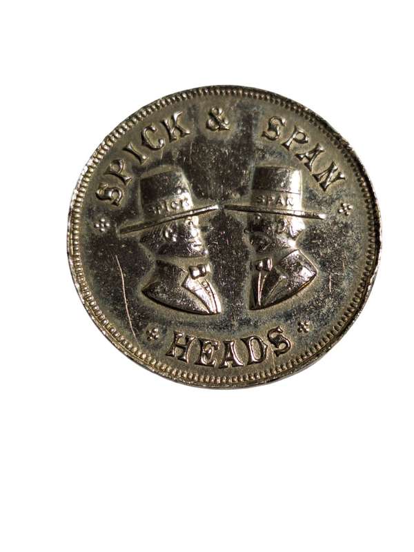 Vintage Paint products Spick and Span heads and tails coin
