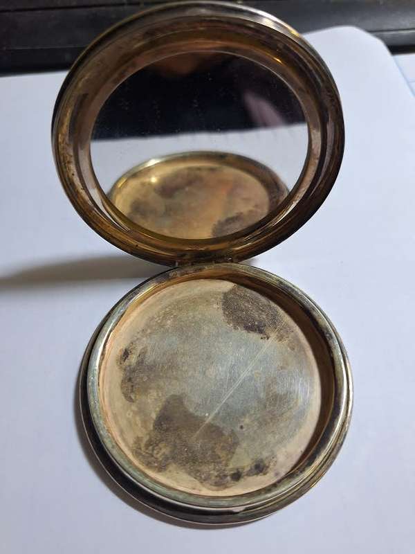 Antique delft powder compact