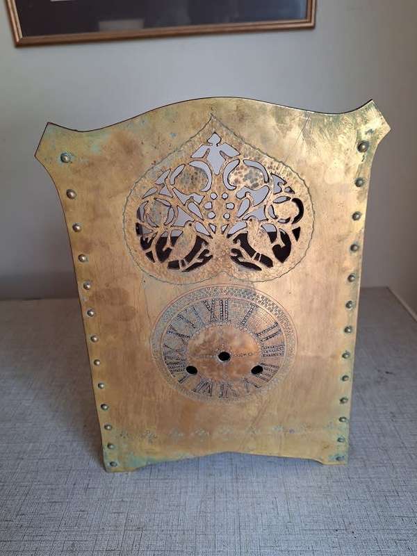 Copper, brass and wood Grandfather clock face
