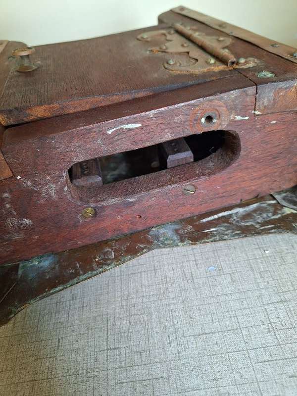 Copper, brass and wood Grandfather clock face