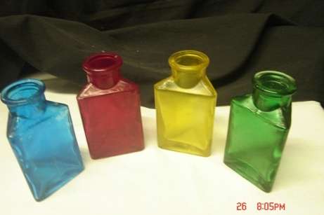 4 LOVELY GLASS BOTTLES