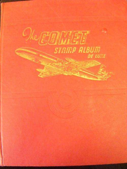 OLD STAMP ALBUM WITH SOME STAMPS FROM ALL OVER THE WORLD