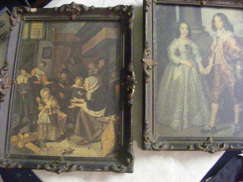 TWO VICTORIAN PICTURES/PRINTS FRAMED IN LOVELY VINTAGE FRAMES BEHIND GLASS