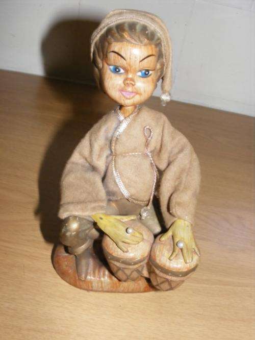 VINTAGE ORNAMENT OF BOY PLAYING DRUMS