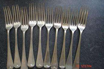 10 OLD FORKS EPNS AND NICKEL SILVER
