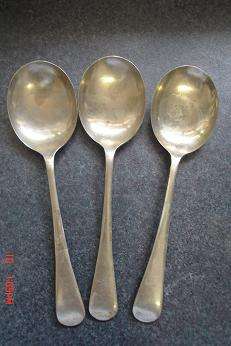 3 UNITY STAINLESS NICKEL SILVER SPOONS
