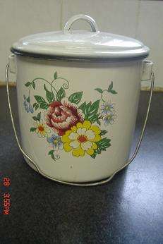 LOVELY ENAMEL BISCUIT BARREL