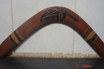 LOVELY WOODEN HAND PAINTED BOOMERANG