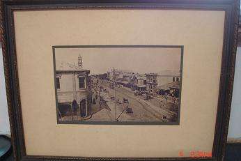 FRAMED BLACK AND WHITE PHOTO SEEMS LIKE OLD MINING TOWN
