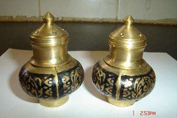 STUNNING BRASS SALT AND PEPPER SELLARS