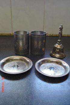 SOME PEWTER, SILVER PLATE AND MORE
