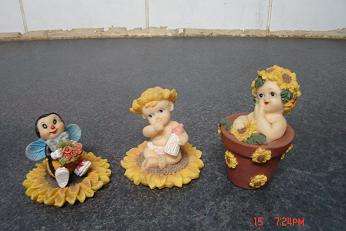 3 LOVELY SUN FLOWER ORNAMENTS