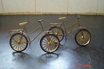 2 LOVELY BRASS BICYCLE ORNAMENTS