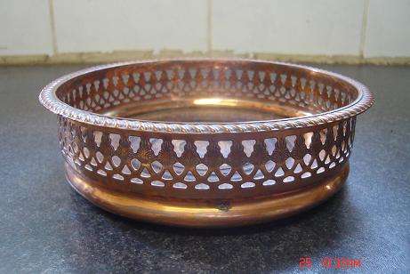 COPPER AND WOOD HOLDER
