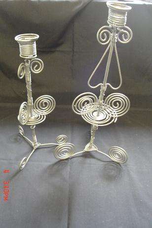 2 LOVELY WIRE CANDLE HOLDERS