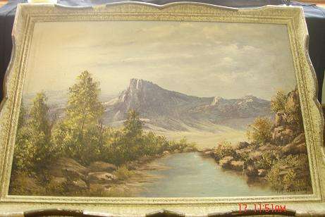 LOVELY VINTAGE FRAME TO RESTORE WITH OIL ON BOARD PAINTING
