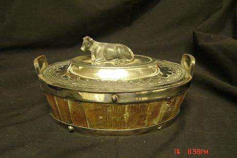 STUNNING BUTTER DISH, NEEDS SOME RESTORATION, SEE LISTING FOR MARKINGS