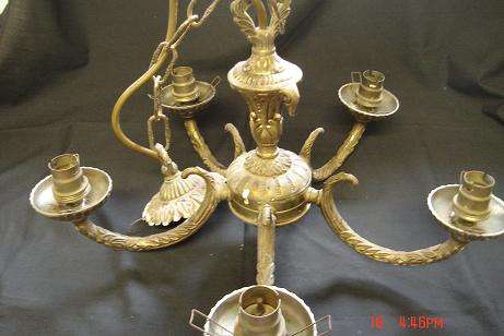 STUNNING BRASS 5 ARM CHANDELIER