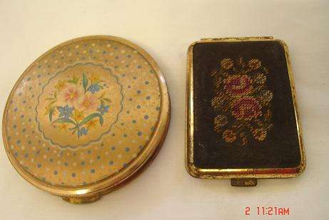 OLD POWDER COMPACT AND ANOTHER HOLDER