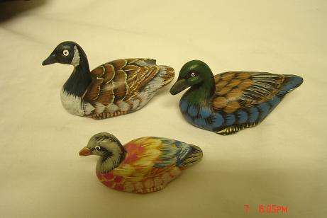 3 X DUCK ORNAMENTS