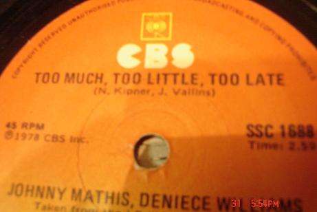 JOHNNY MATHIS, DENIECE WILLIAMS SEVEN SINGLE NO COVER