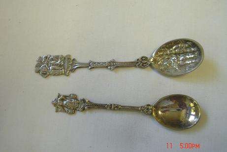 2 STUNNING TEASPOONS ONE MARKED DD 90
