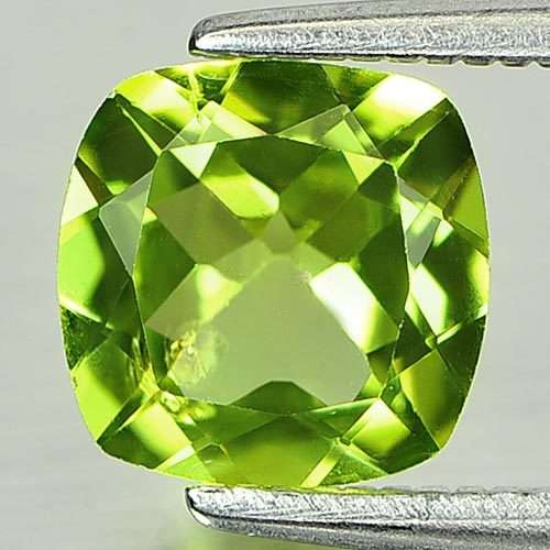PERIDOT~1.30 Ct. Cushion Shape Natural Gem Green Peridot Unheated