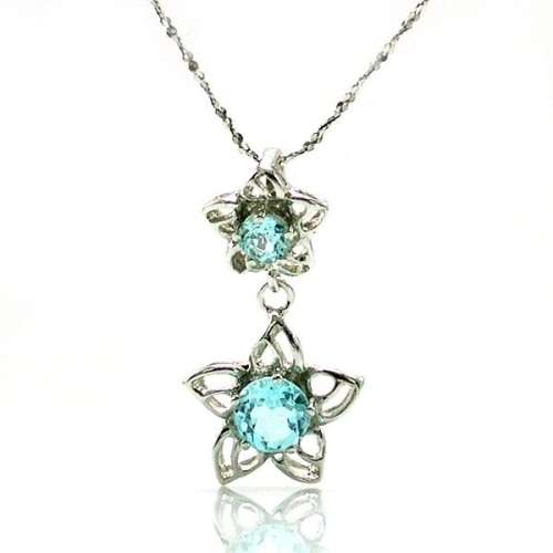 STAR NATURAL Blue Topaz Pendant 925 Silver