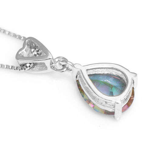 LOVELY 2Ct Mystic Topaz Pendant 925. Sterling Silver