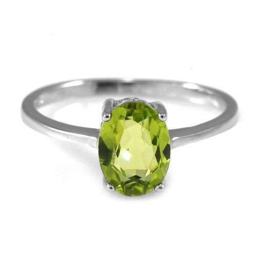 RING~Genuine 1.4ct Peridot Oval Ring .925 Silver