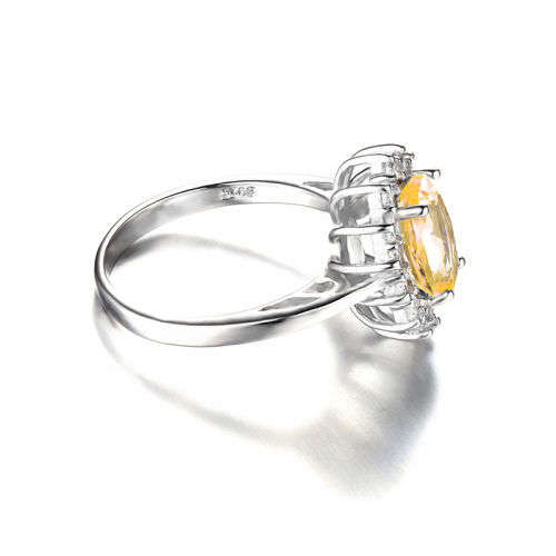 RING~GENUINE Citrine  Ring- setting .925silver~Size 8