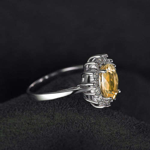 RING~GENUINE Citrine  Ring- setting .925silver~Size 8