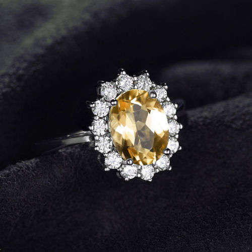 RING~GENUINE Citrine  Ring- setting .925silver~Size 8