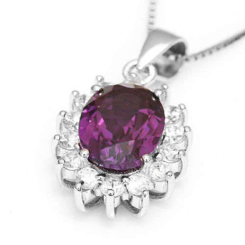 PENDANT~Beautiful Natural Alexandrite Sapphire Pendant Solid 925 Sterling Silver